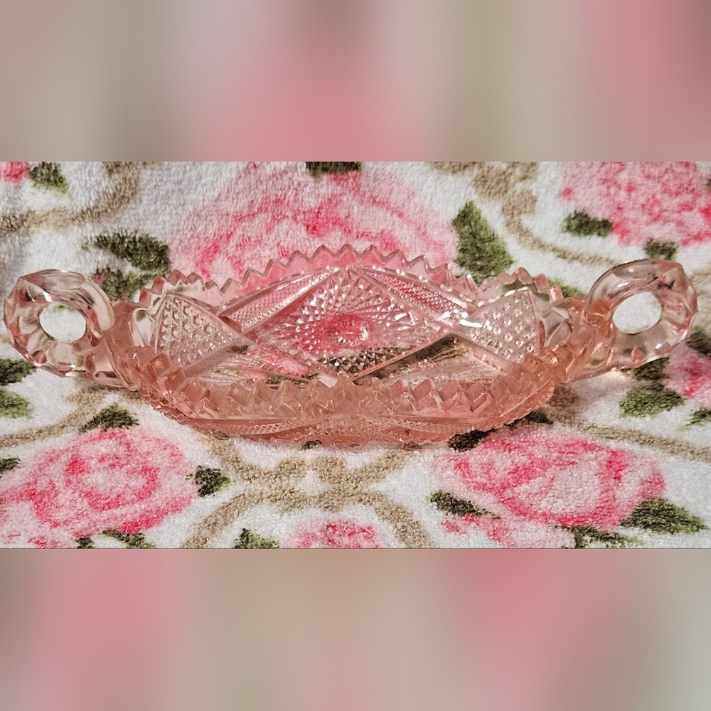 Imperial Glass Pink Relish Dish